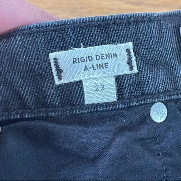 NEW Madewell Rigid Denim A Line Skirt Black K4918 Size 23 NWT - Picture 5 of 7